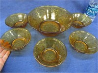 tiara glass berry bowl set (6 pieces)