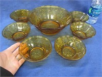tiara glass berry bowl set (7 pieces)