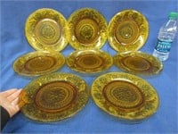 8 tiara glass luncheon plates (8.5in diameter)
