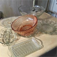 Egg Plate, Glass Bowl and Plates