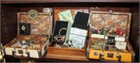 Large Group Costume Jewelry, 2 small suitcases,