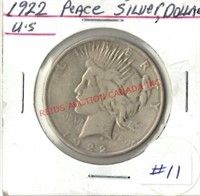 AMERICAN 1922 PEACE SILVER DOLLAR