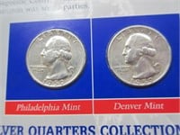 (2) 1959 washington silver quarters