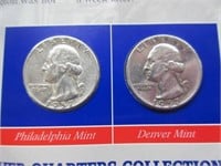 (2) 1957 washington silver quarters