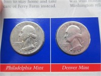 (2) 1941 washington silver quarters