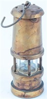 Vintage Miner's Lantern Paraffin Oil Lamp Brass