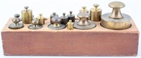 Antique Balance Scale Weight Set