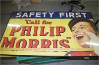 Phillip Morris Cigarette Framed Sign cardboard