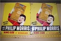 2 Phillip Morris Cigarette Signs