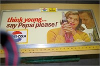Pepsi Cola Sign Framed Cardboard