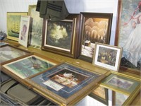 table lot of artwork