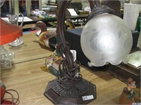 Metal Lamp with Glass flower  globe