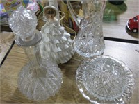 Crystal Decanter, Pitcher & butter dish