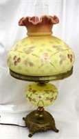 FENTON HAND PAINTED PARLOR LAMP