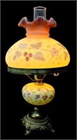 FENTON HAND PAINTED PARLOR LAMP