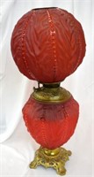 BRADLEY & HUBBARD SATIN RED LAMP