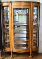 OAK CURVED FRONT CHINA CABINET
