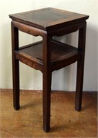 ANTIQUE TWO-TIERED PEDESTAL TABLE