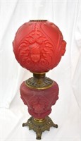 CONSOLIDATED SATIN RUBY CHERUB LAMP