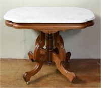 VICTORIAN MARBLE TOPPED PARLOR TABLE