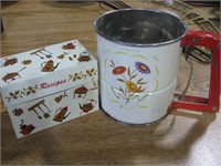 Vintage Androck Handi-sift & Ohio art  recipe box