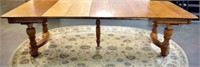 SQUARE OAK DINING TABLE WITH LION'S PAW FEET
