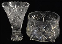 TWO LARGE PIECES OF CUT GLASS