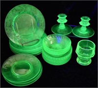 ASSORTED DEPRESSION ERA VASELINE GLASS