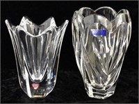 TWO LEAD CRYSTAL VASES