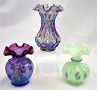 THREE FENTON VASES