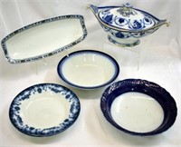 ASSORTED FLOW BLUE CHINA