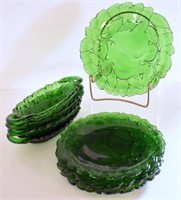 GREEN "PEAR" GLASSWARE