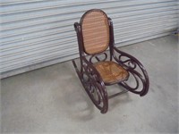 Child's Wood/Wicker Rocking Chair