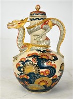 Japanese Imperial Satsuma Ewer w Dragon