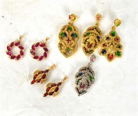 Four Pendants and Two Pairs of Earnings