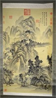 Chinese Watercolor Painting on Scroll