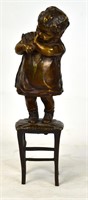Juan Clara Bronze Sculpture (Girl on Chair)