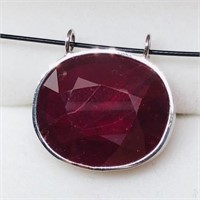 14K White Gold Ruby(ENHANCED, 9ct)  Necklace