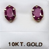 10K Yellow Gold Ruby (1.6ct)  Earrings,