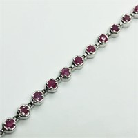Silver Ruby (1.85ct) Bracelet (~weight 8.7g)