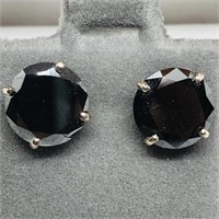 14K White Gold Black Diamond(4ct)  Earrings