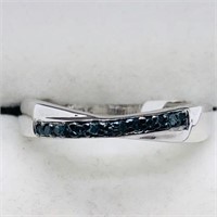 Silver Blue Diamond  Ring