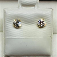 14K Yellow Gold Cubic Zirconia  Earrings,