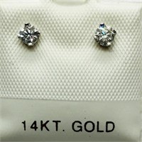 14K White Gold Diamond Earrings, Made in Canada