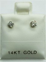 14K White Gold Diamond (0.22ct) Earrings