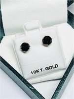 10K Yellow Gold Black Diamond (1.25ct) Earrings