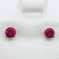 14K Yellow Gold Burma Ruby Studs(0.3ct) Earrings
