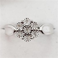 Silver 7 Diamond  Ring