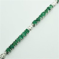 Silver Emerald (4.1ct) Bracelet