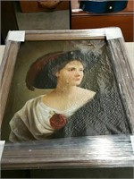 Bundle oil painting of a woman and textile s